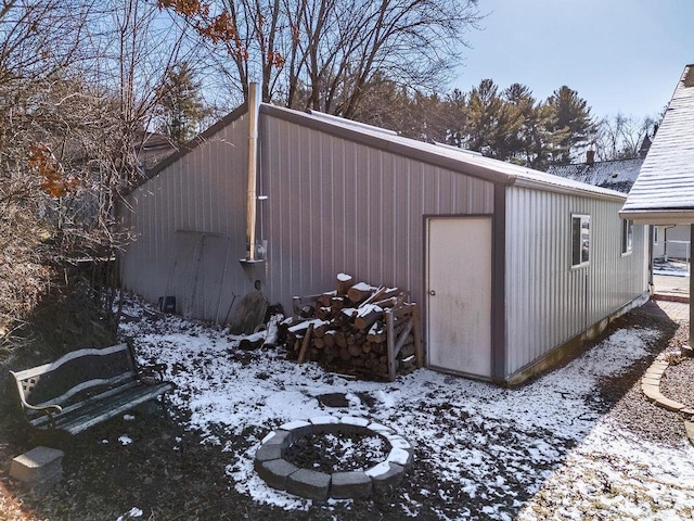 view of snow covered structure