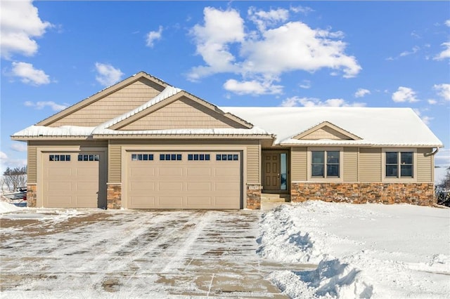 view of front of home featuring a garage