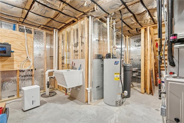 1787 Otter Way, New Richmond, WI 54017 - basement featuring water heater and sink