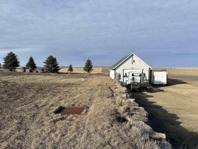 exterior space featuring a rural view