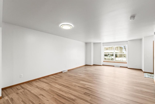 unfurnished living room featuring light hardwood / wood-style flooring