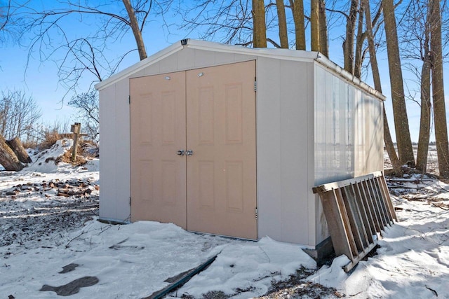 view of snow covered structure