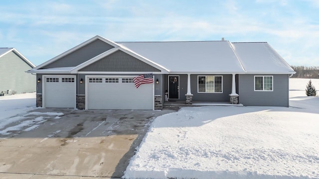 view of front of home with a garage