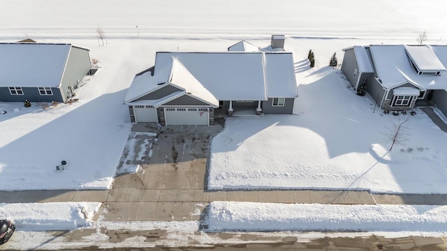 view of snowy aerial view