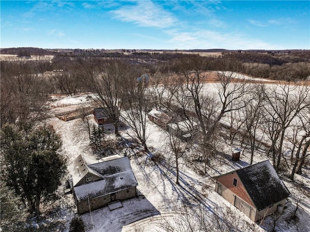 view of snowy aerial view