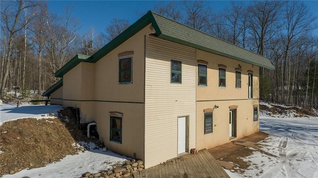 view of snowy exterior