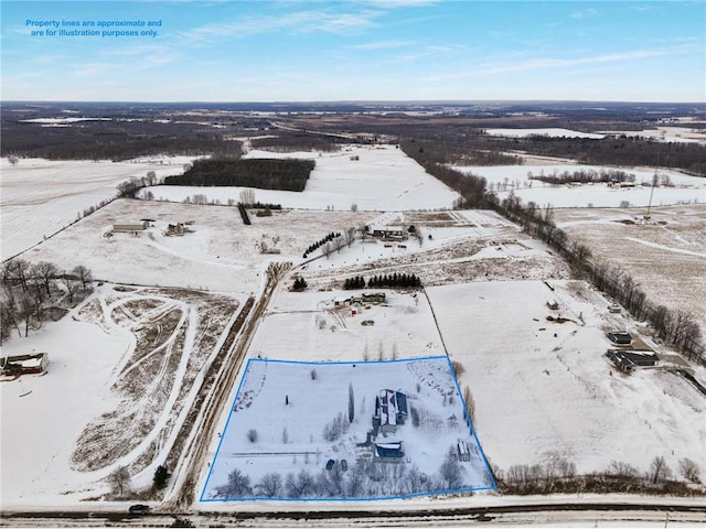 view of snowy aerial view