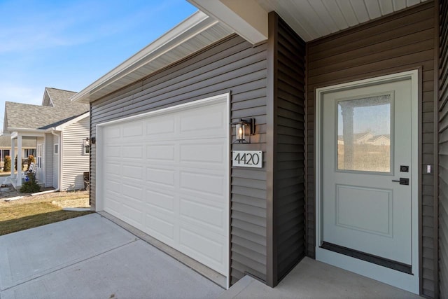 view of garage