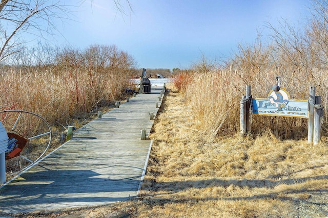 view of dock area