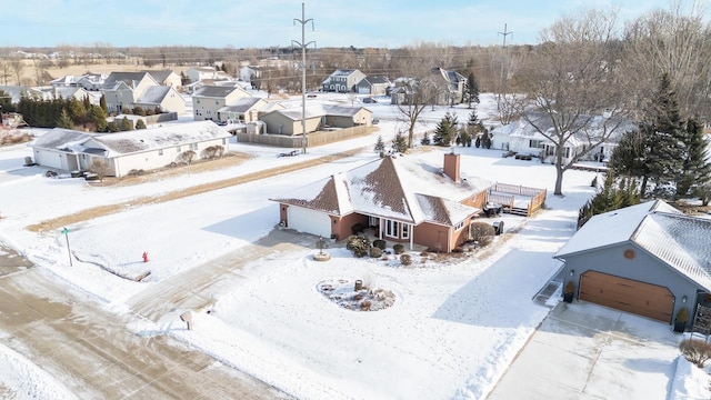 view of snowy aerial view