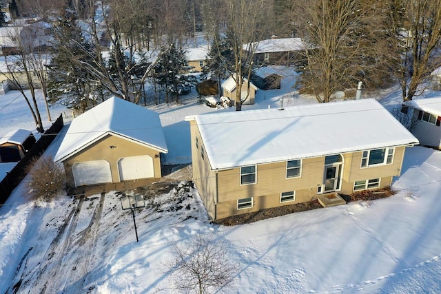 view of snowy aerial view