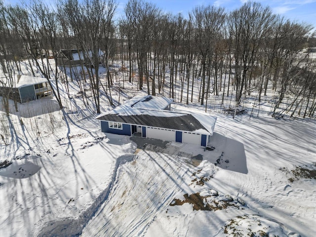 view of snowy aerial view