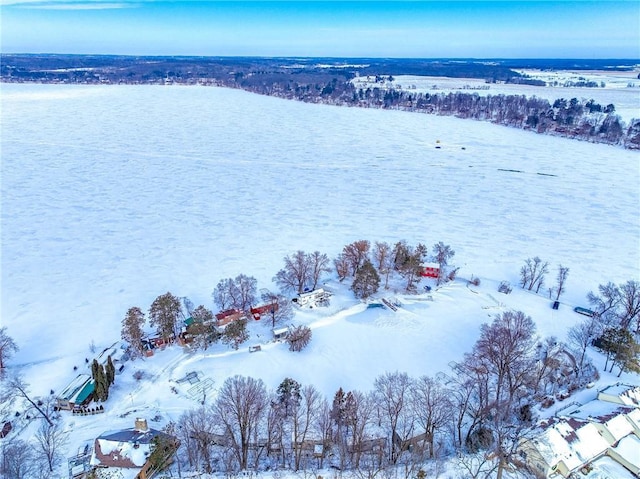 view of snowy aerial view