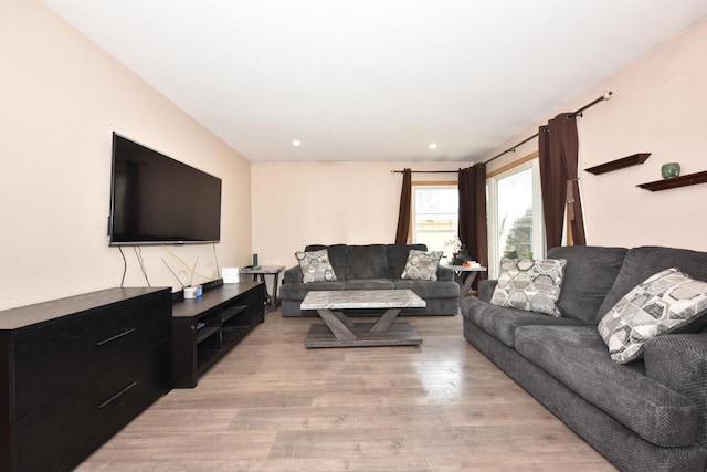 living room featuring light hardwood / wood-style flooring