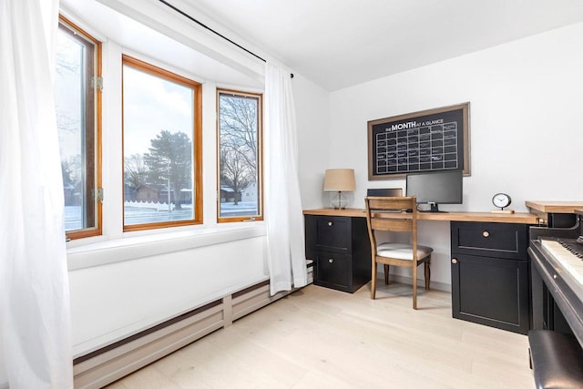 office featuring light wood-type flooring