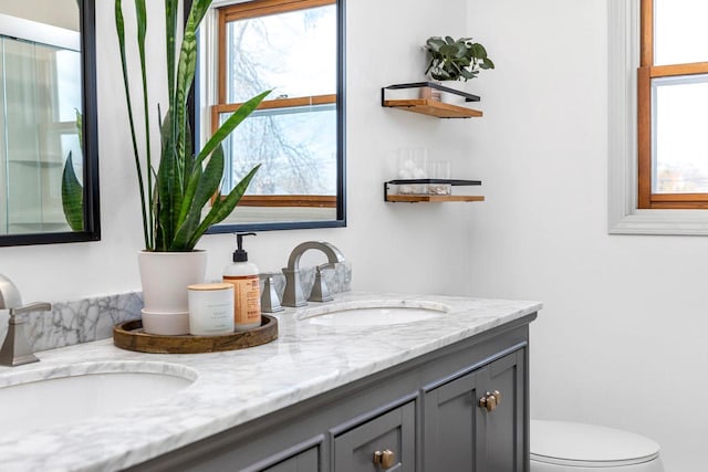 bathroom featuring vanity and toilet