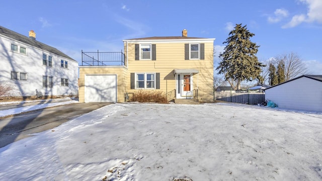 view of front of home with a garage