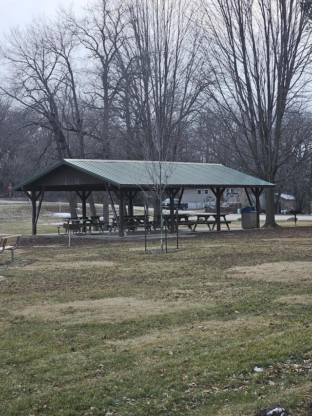 view of property's community featuring a gazebo and a yard