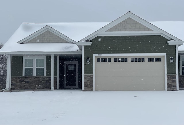 view of front of home with a garage