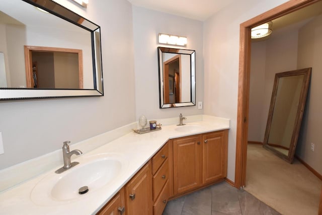 bathroom featuring tile patterned floors and vanity