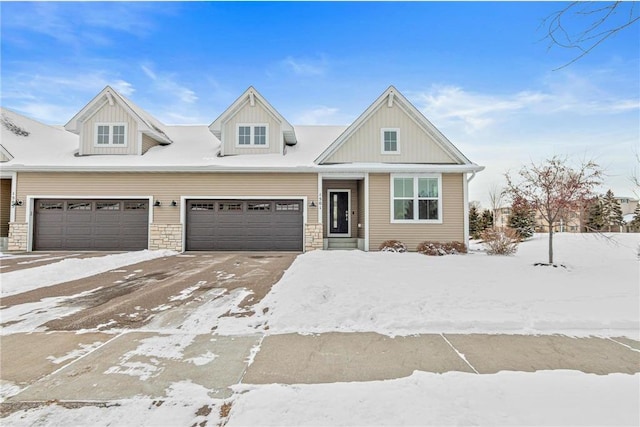 view of front of house with a garage