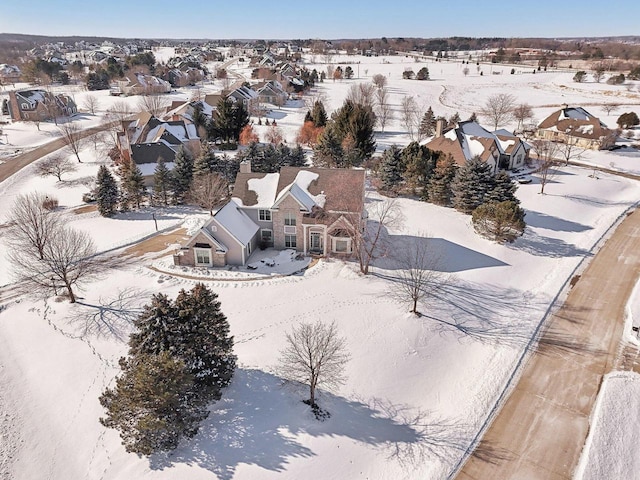 view of snowy aerial view