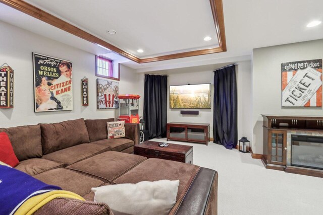 N33W29204 Millridge Rd, Pewaukee, WI 53072 - cinema room with a raised ceiling and carpet