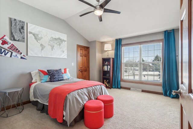 N33W29204 Millridge Rd, Pewaukee, WI 53072 - bedroom with lofted ceiling, ceiling fan, and carpet floors