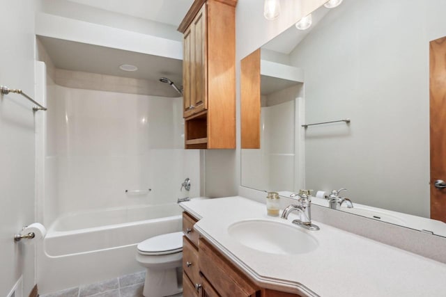 N33W29204 Millridge Rd, Pewaukee, WI 53072 - full bathroom with toilet, shower / washtub combination, tile patterned floors, and vanity