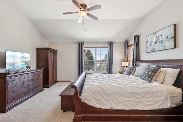 N33W29204 Millridge Rd, Pewaukee, WI 53072 - bedroom featuring ceiling fan, light carpet, and lofted ceiling