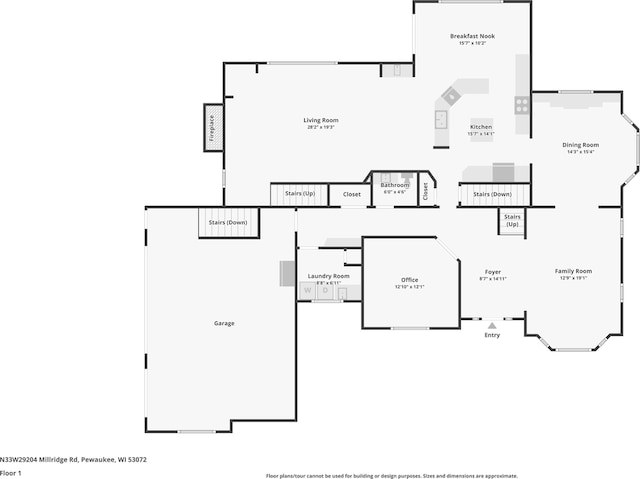 N33W29204 Millridge Rd, Pewaukee, WI 53072 - floor plan