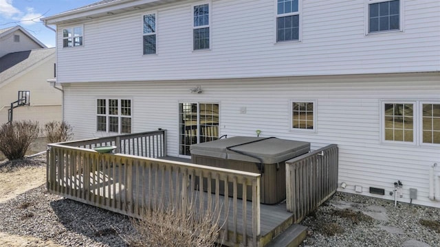 1809 Shady Point Dr, Verona, WI 53593 - rear view of house featuring a hot tub and a deck