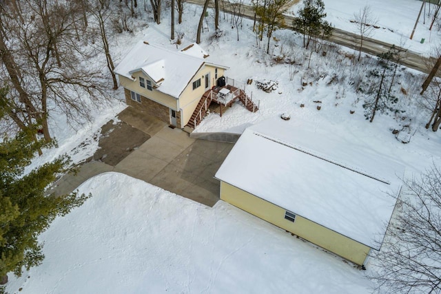 view of snowy aerial view