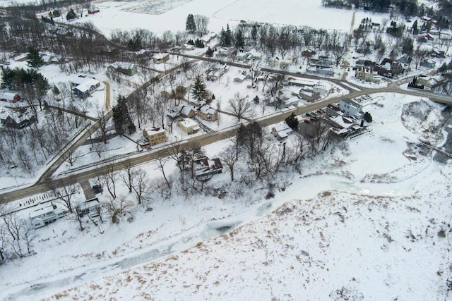 view of snowy aerial view