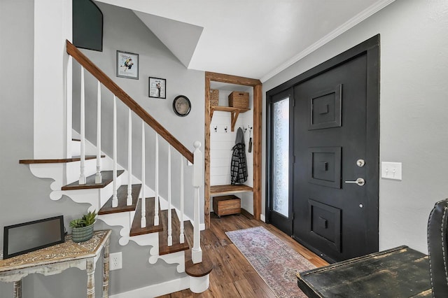 entryway featuring dark hardwood / wood-style flooring