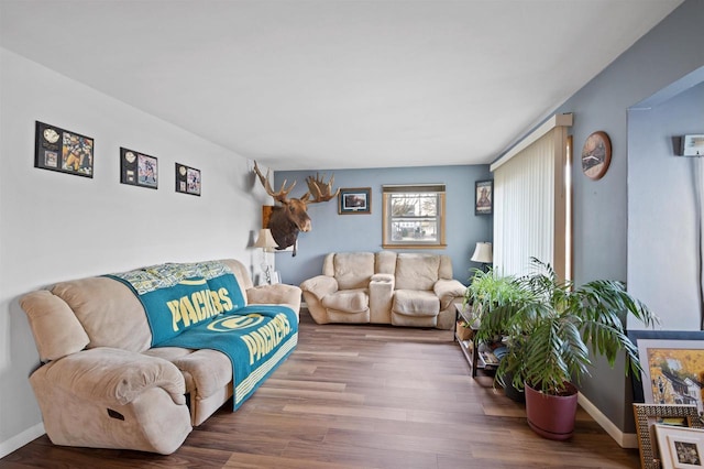 living room featuring hardwood / wood-style flooring