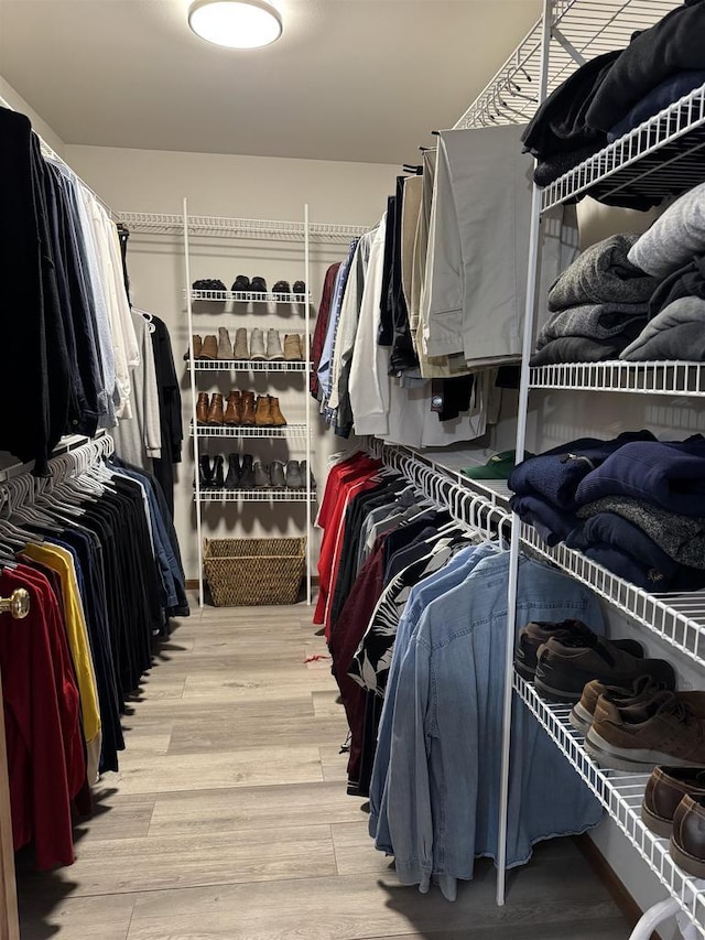 spacious closet featuring wood finished floors