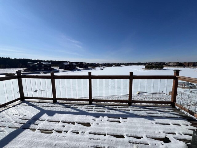 N8551 Lake Cabin Dr, New Lisbon, WI 53950 - view of snow covered deck