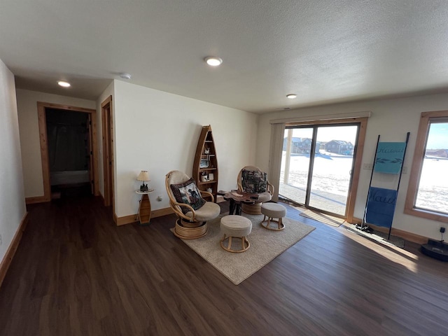 N8551 Lake Cabin Dr, New Lisbon, WI 53950 - unfurnished room with dark hardwood / wood-style flooring and a textured ceiling