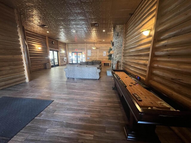 N8551 Lake Cabin Dr, New Lisbon, WI 53950 - unfurnished living room featuring dark wood-type flooring