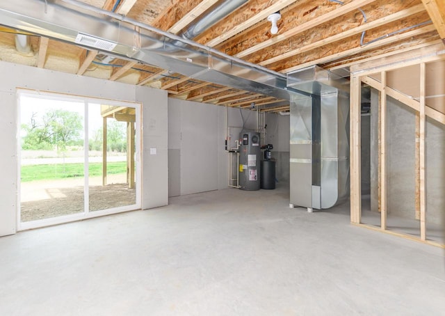 6542 Prairie Wood Dr, Mcfarland, WI 53558 - basement with water heater and heating unit