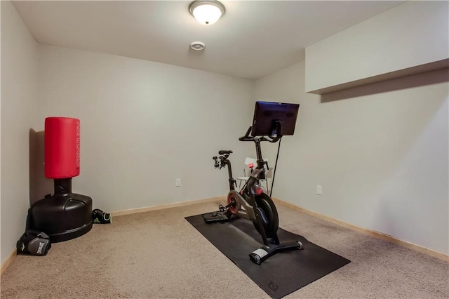 workout area with carpet