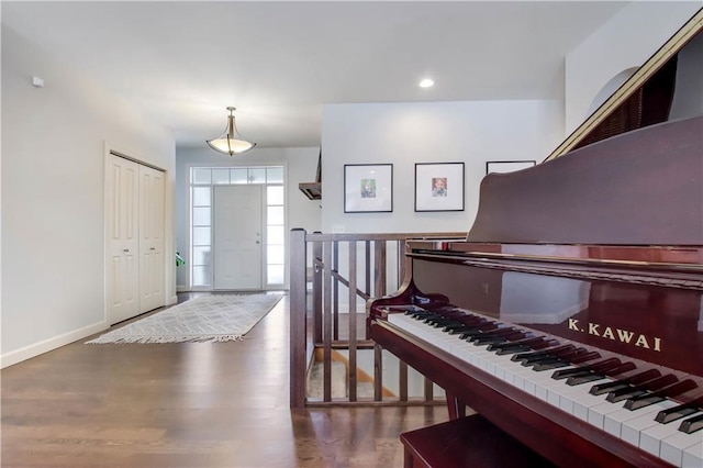 entrance foyer featuring dark wood-type flooring