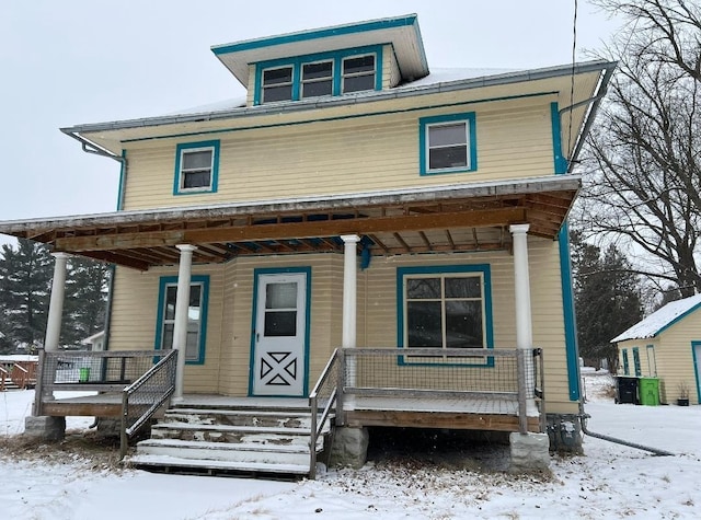 view of front of home with covered porch