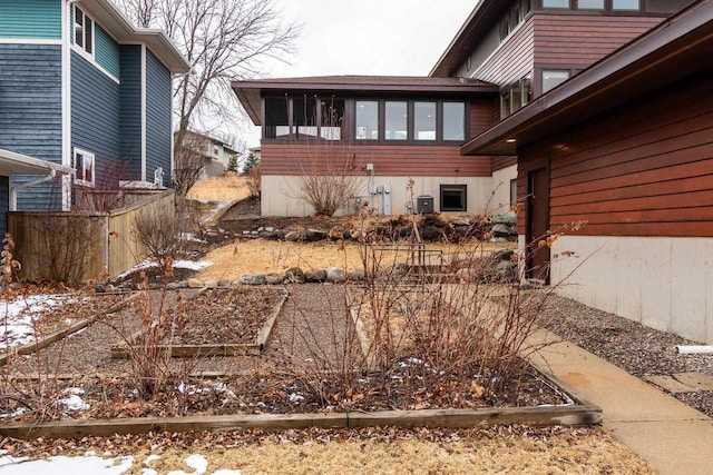 exterior space with a vegetable garden