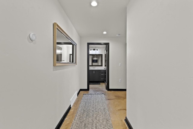 hallway with sink