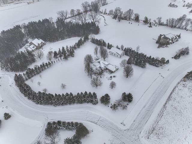 view of snowy aerial view