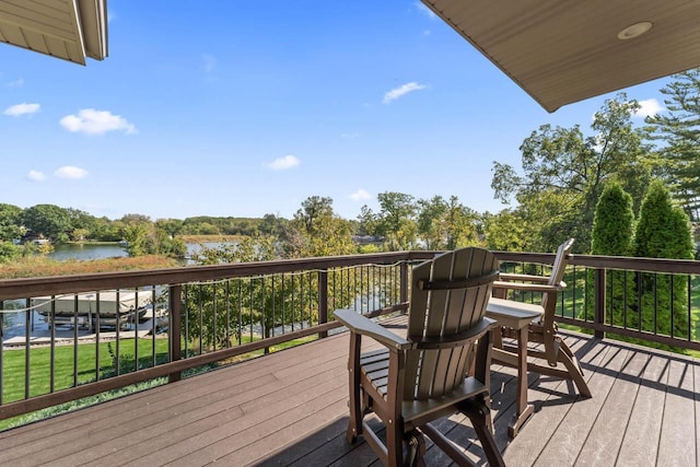 6507 Willow Ct, Waterford, WI 53185 - wooden terrace featuring a water view