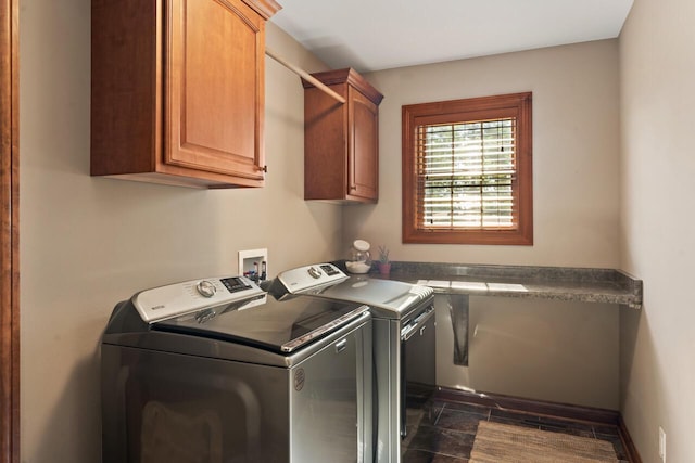 6507 Willow Ct, Waterford, WI 53185 - laundry area with cabinets and washing machine and clothes dryer