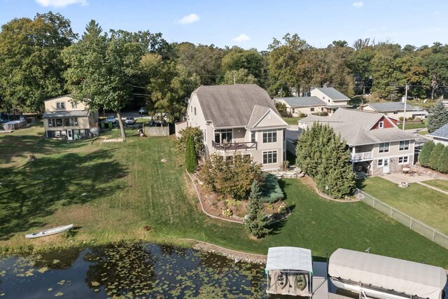 6507 Willow Ct, Waterford, WI 53185 - aerial view with a water view